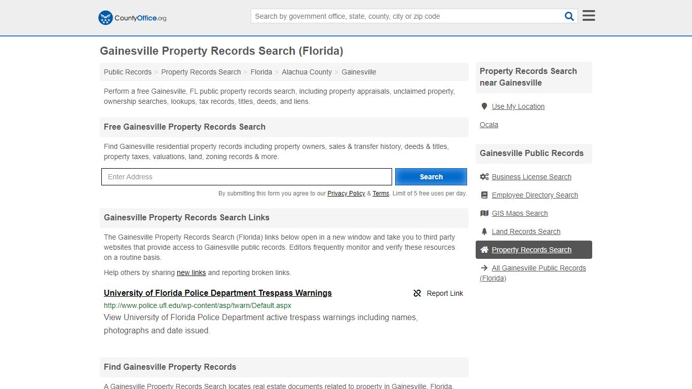 Property Records Search - Gainesville, FL (Assessments ...